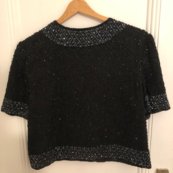 Sequin beaded vintage cropped cardigan - Picture 2 of 6